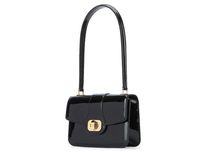 Céline Borsa JOSEPHINE in vitello verniciato Nero - vista 5