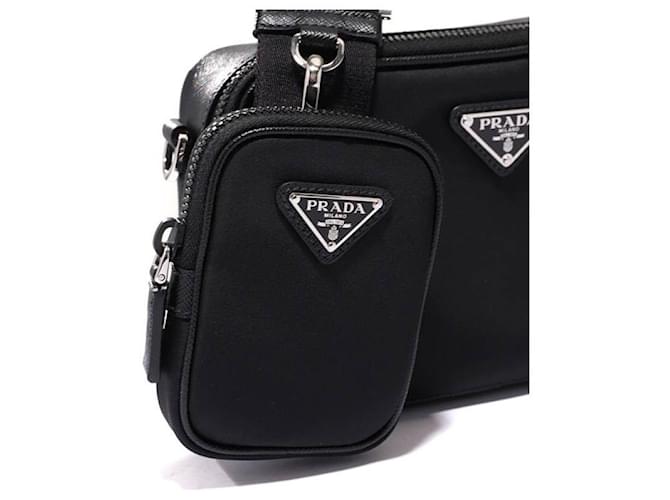 Prada Bolsa transversal com logo triangular Preto - vista 7