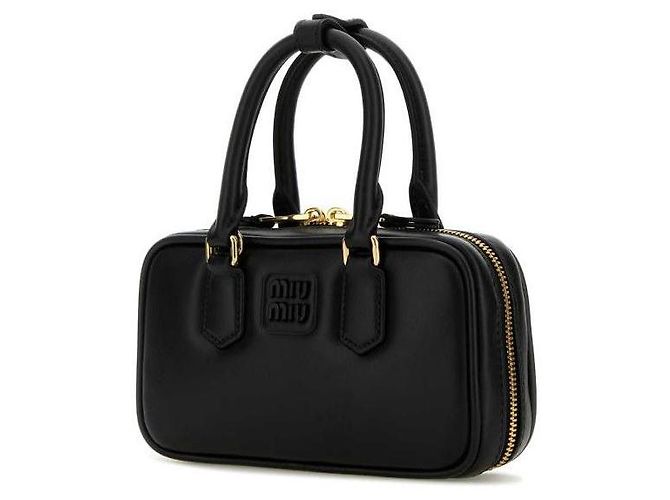 Miu Miu Mini bolsa de couro Preto - vista 5