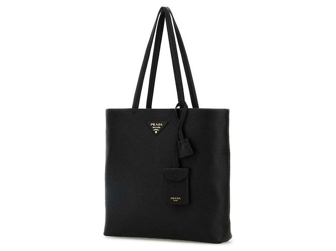 Prada Große Leder-Tote-Tasche Neuauflage Schwarz - Ansicht 5
