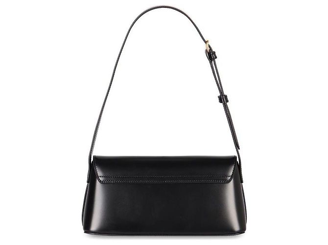 Céline Borsa a Spalla Triomphe Diane in Pelle di Vitello Nero - vista 7