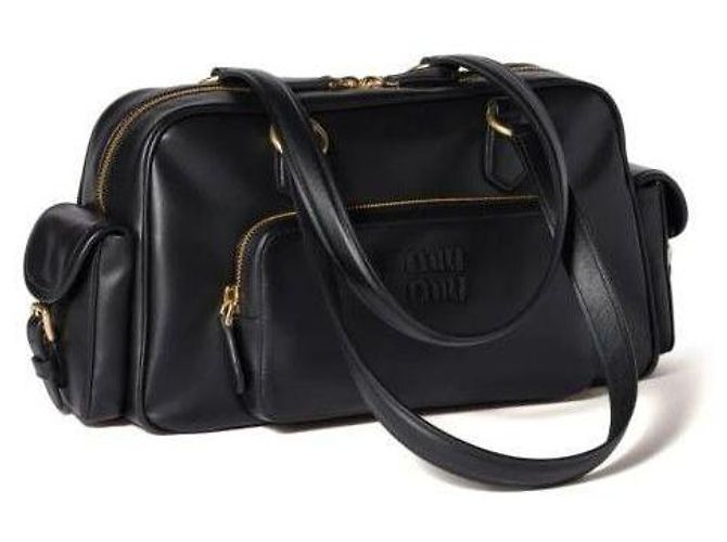 Miu Miu Borsa a mano con manico superiore in pelle Napa Nero - vista 5