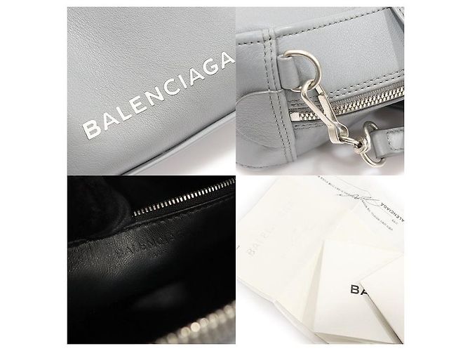 Balenciaga Duffle Triangular Pequeno em Couro de Bezerro Cinza Marrom - vista 7