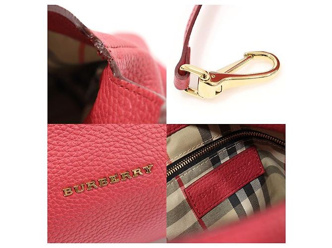 Burberry Borsa a spalla media Baynard in pelle azalea rosa con hardware dorato - vista 7