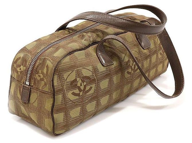 Chanel Borsa da viaggio Boston in tessuto marrone - vista 2