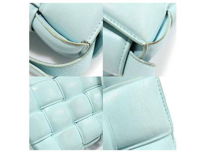 Bottega Veneta Bolsa transversal acolchoada em couro de cordeiro Intrecciato azul claro - vista 6