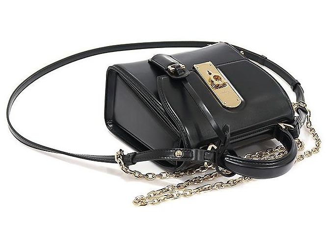 Salvatore Ferragamo Borsa boxy piccola in pelle di vitello nera Gancini Nero - vista 4