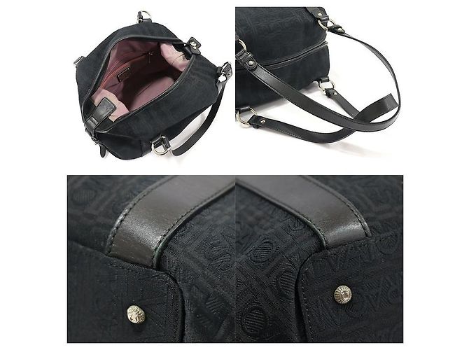 Salvatore Ferragamo Borsa a spalla in jacquard con motivo logo nero e tono argento - vista 5
