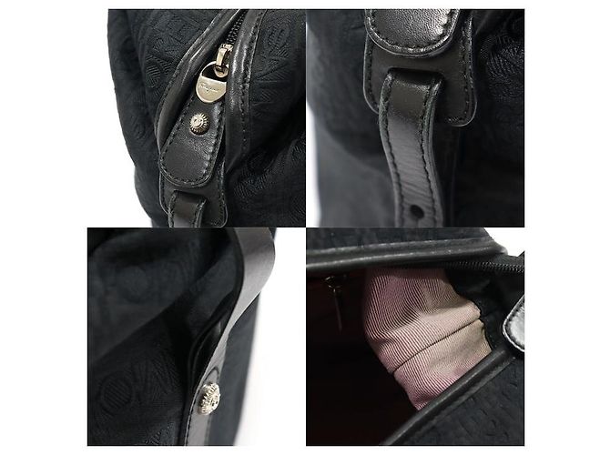 Salvatore Ferragamo Borsa a spalla in jacquard con motivo logo nero e tono argento - vista 6