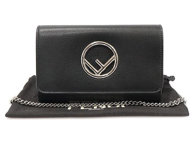 Fendi Borsa a spalla KAN in pelle di vitello nera Nero - vista 2