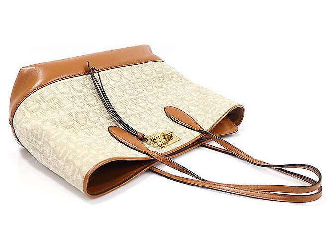 Salvatore Ferragamo Borsa a spalla Gancini Jacquard avorio in tono oro Bianco - vista 4