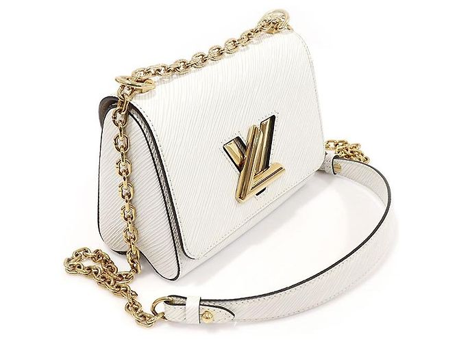 Louis Vuitton Bolsa de Ombro Twist PM em Couro Epi Branco com Corrente em Tom Dourado - vista 3