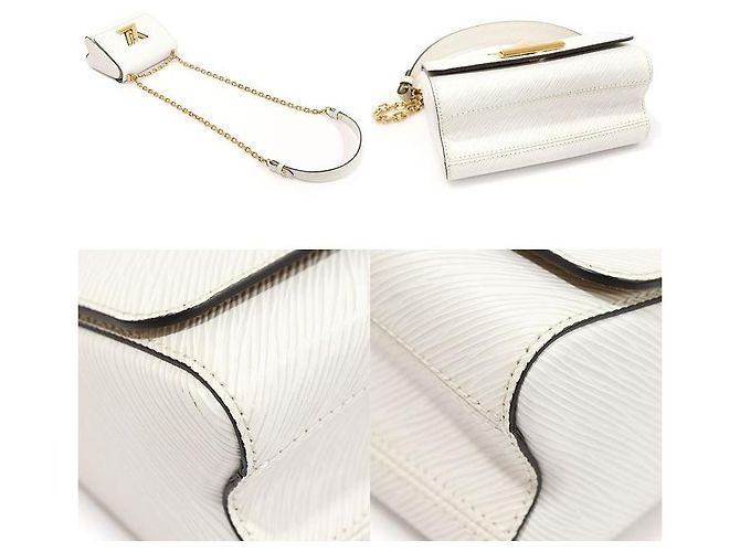 Louis Vuitton Bolsa de Ombro Twist PM em Couro Epi Branco com Corrente em Tom Dourado - vista 5