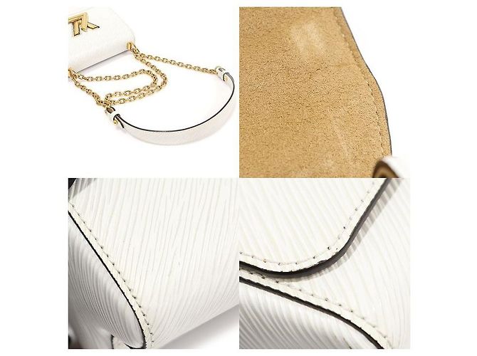 Louis Vuitton Bolsa de Ombro Twist PM em Couro Epi Branco com Corrente em Tom Dourado - vista 6