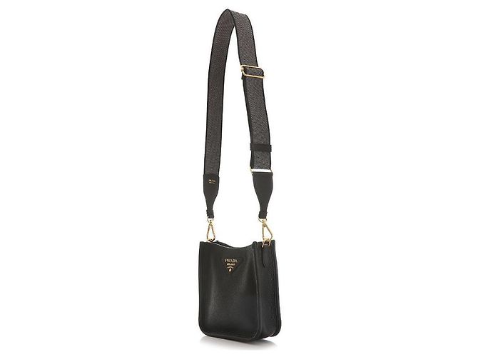 Prada Mini borsa a spalla in morbido cuoio vitello Nero - vista 5