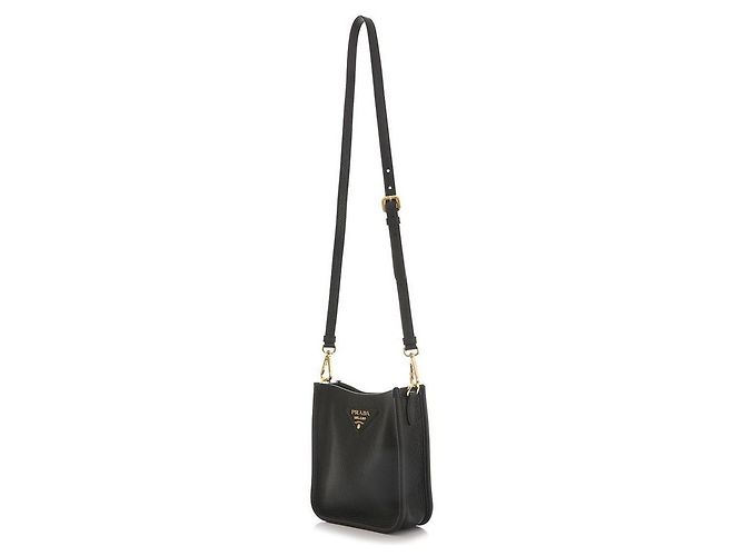 Prada Mini borsa a spalla in morbido cuoio vitello Nero - vista 6