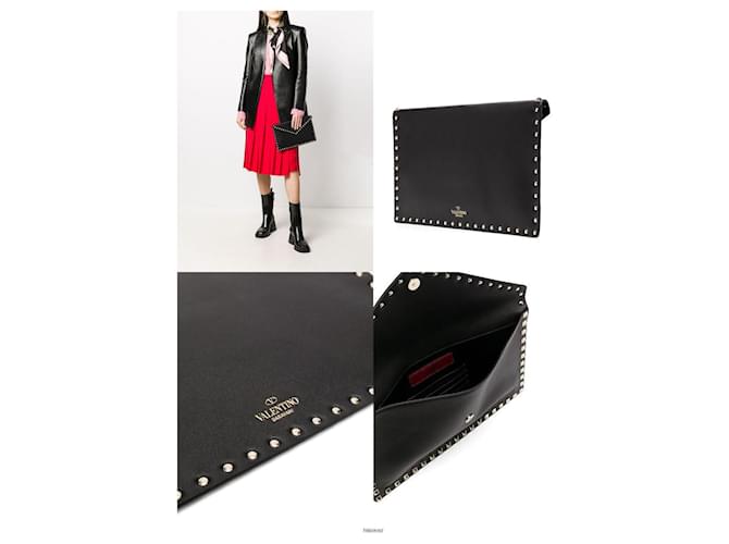 Valentino Clutch Rockstud Nero - vista 2