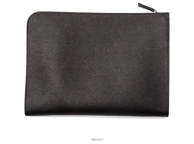 Prada Clutch Saffiano Nero - vista 2