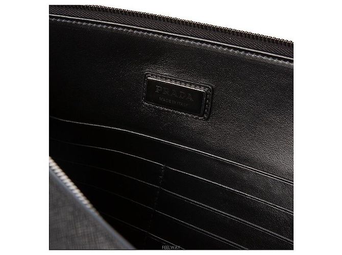 Prada Clutch Saffiano Nero - vista 4