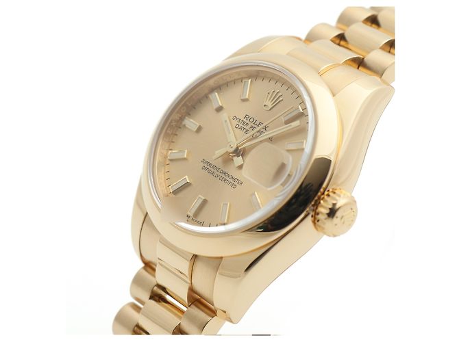 Rolex Echtes Gold Datejust Champagner Gold Damenarmbanduhr Golden - Ansicht 11