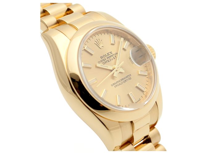 Rolex Echtes Gold Datejust Champagner Gold Damenarmbanduhr Golden - Ansicht 12
