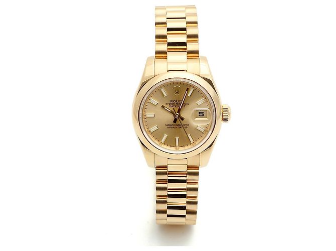 Rolex Echtes Gold Datejust Champagner Gold Damenarmbanduhr Golden - Ansicht 18