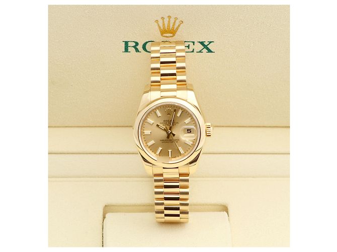 Rolex Echtes Gold Datejust Champagner Gold Damenarmbanduhr Golden - Ansicht 2