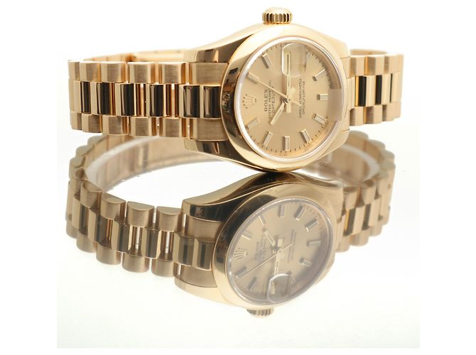 Rolex Echtes Gold Datejust Champagner Gold Damenarmbanduhr Golden - Ansicht 21