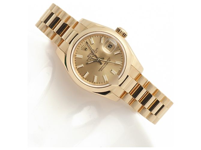 Rolex Echtes Gold Datejust Champagner Gold Damenarmbanduhr Golden - Ansicht 23