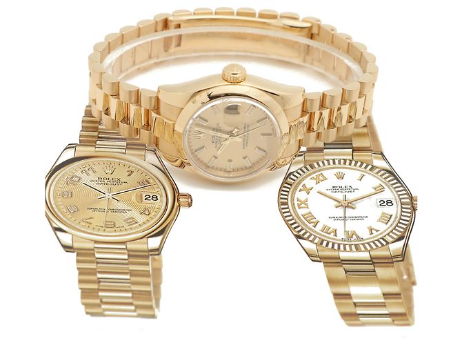 Rolex Echtes Gold Datejust Champagner Gold Damenarmbanduhr Golden - Ansicht 25