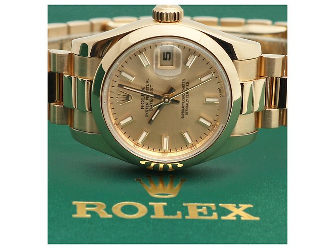 Rolex Echtes Gold Datejust Champagner Gold Damenarmbanduhr Golden - Ansicht 26