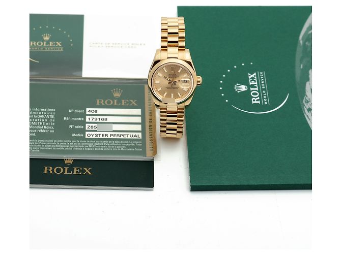 Rolex Echtes Gold Datejust Champagner Gold Damenarmbanduhr Golden - Ansicht 3