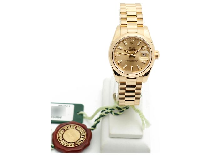 Rolex Echtes Gold Datejust Champagner Gold Damenarmbanduhr Golden - Ansicht 4