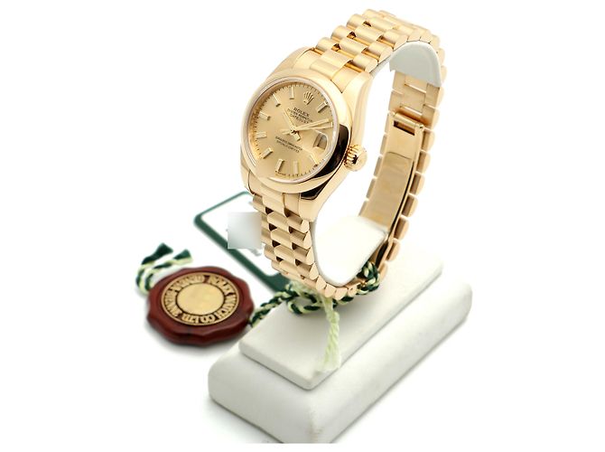 Rolex Echtes Gold Datejust Champagner Gold Damenarmbanduhr Golden - Ansicht 5