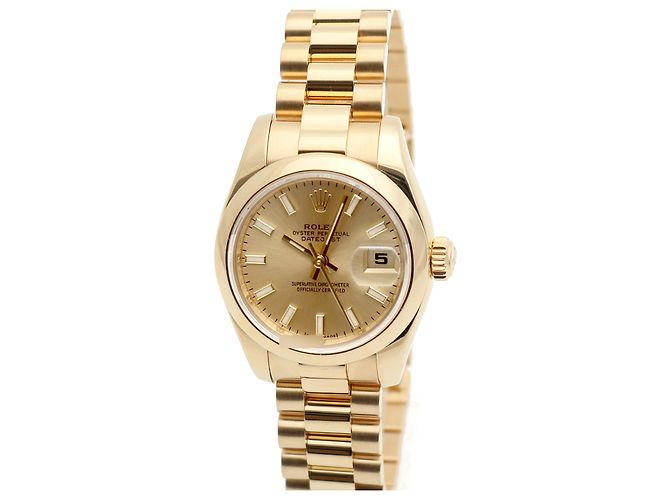 Rolex Echtes Gold Datejust Champagner Gold Damenarmbanduhr Golden - Ansicht 9
