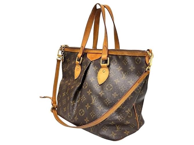 Louis Vuitton Borsa a Spalla Monogram Palermo PM Marrone - vista 3