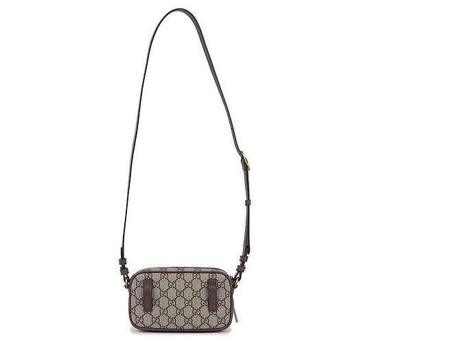 Gucci Borsa a tracolla Mini Ophidia GG Marrone - vista 5