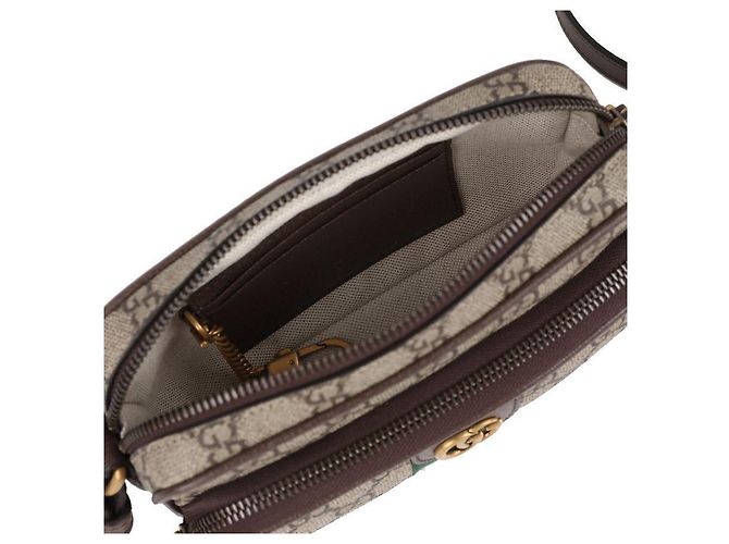 Gucci Borsa a tracolla Mini Ophidia GG Marrone - vista 8