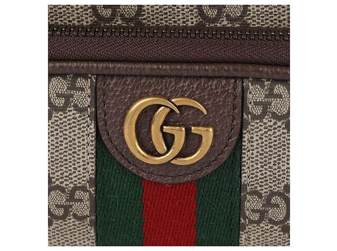 Gucci Borsa a tracolla Mini Ophidia GG Marrone - vista 9