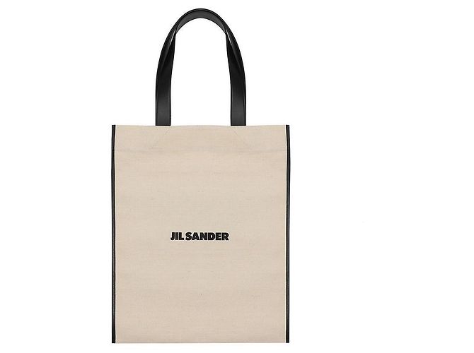 Jil Sander Canvas-Tote-Bag mit gesticktem Logo Weiß - Ansicht 3