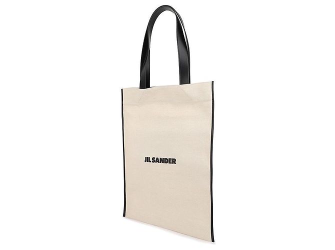 Jil Sander Canvas-Tote-Bag mit gesticktem Logo Weiß - Ansicht 4