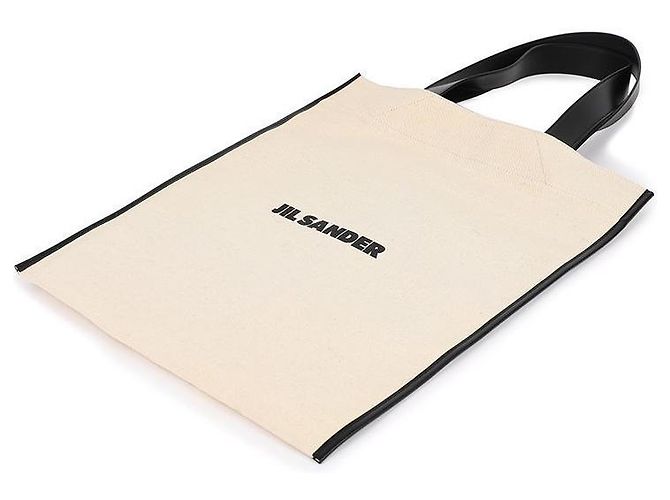 Jil Sander Canvas-Tote-Bag mit gesticktem Logo Weiß - Ansicht 5