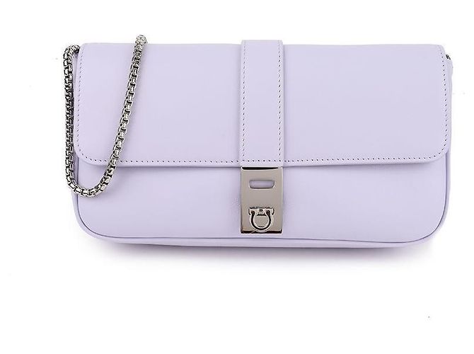 Salvatore Ferragamo Mini borsa a tracolla con catena Porpora - vista 3
