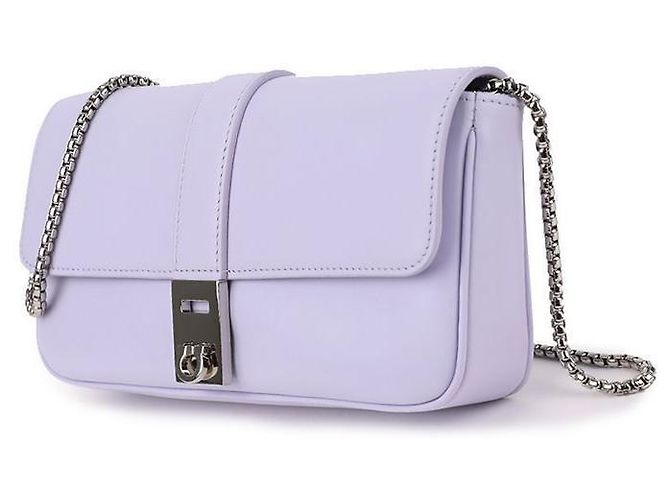 Salvatore Ferragamo Mini borsa a tracolla con catena Porpora - vista 4