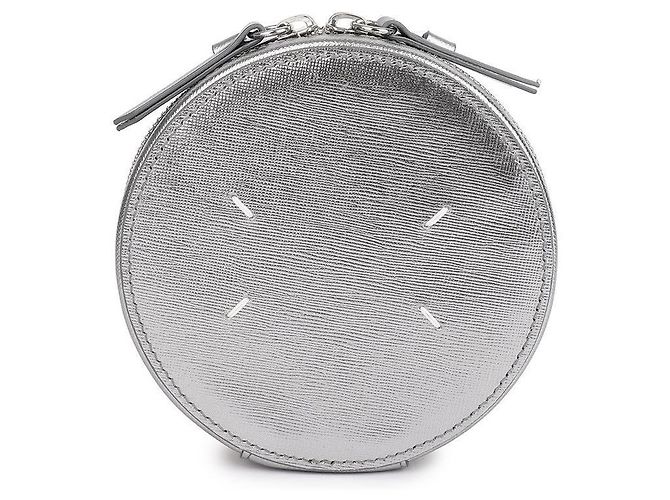 Maison Martin Margiela Borsa mini in pelle a forma di cerchio Argento - vista 3