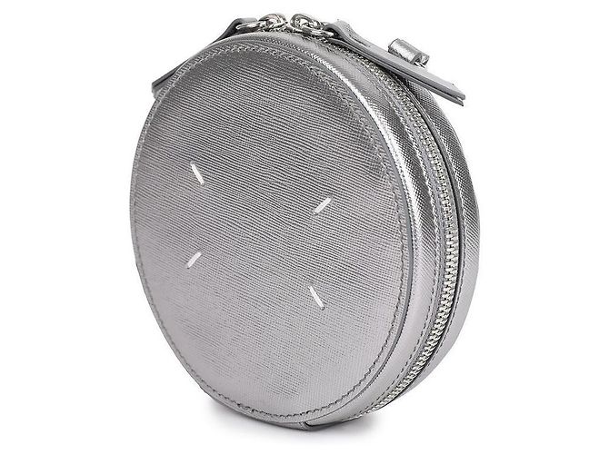 Maison Martin Margiela Borsa mini in pelle a forma di cerchio Argento - vista 4