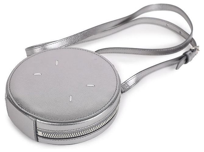 Maison Martin Margiela Borsa mini in pelle a forma di cerchio Argento - vista 6