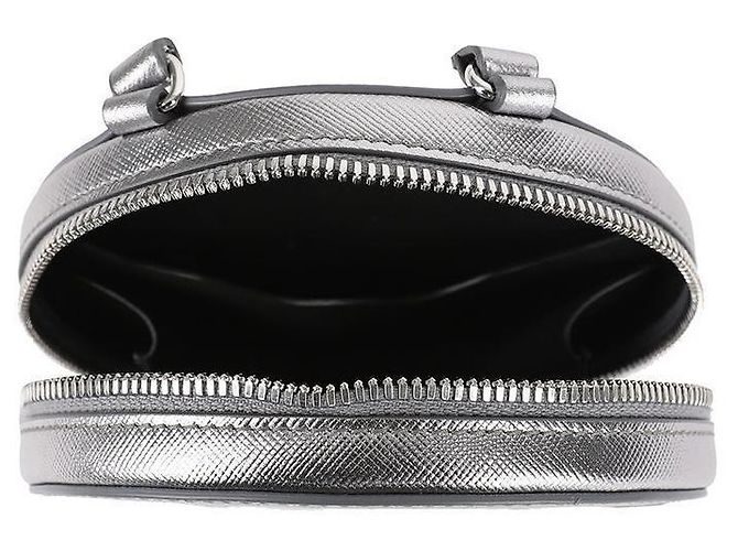 Maison Martin Margiela Borsa mini in pelle a forma di cerchio Argento - vista 7