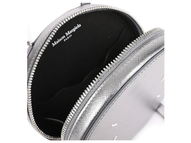 Maison Martin Margiela Borsa mini in pelle a forma di cerchio Argento - vista 8
