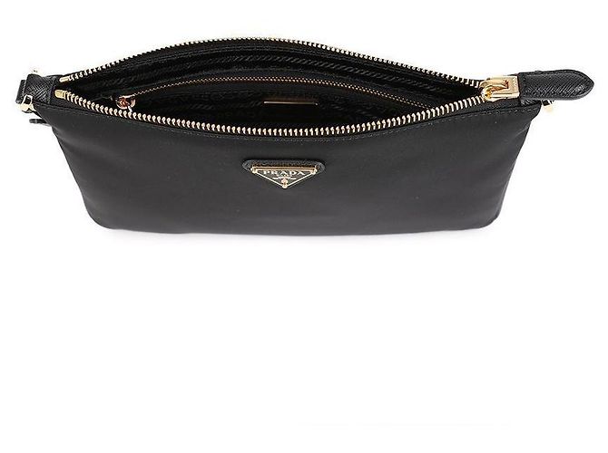 Prada Bolsa Pouch de Nylon para Mulheres Preto - vista 7
